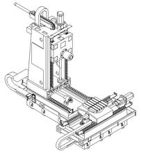 卧式加工中心（工作台做X轴运动、立柱做Z轴运动、主轴箱做Y轴运动）